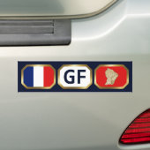 Guyane Vlag Landkaart Code Bumpersticker (Op auto)
