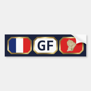 Guyane Vlag Landkaart Code Bumpersticker