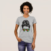Guyanees Meisje Messy Haar Guyana Pride Patriottis T-shirt (Voorkant volledig)