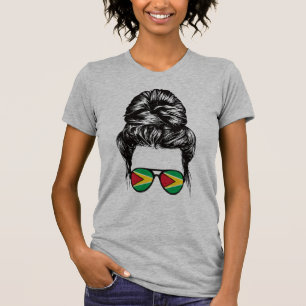 Guyanees Meisje Messy Haar Guyana Pride Patriottis T-shirt