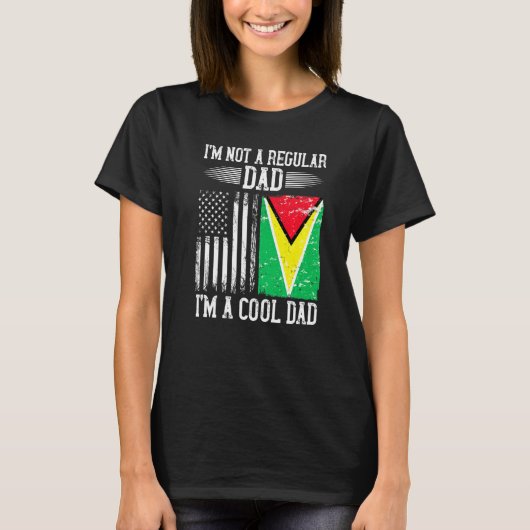 Guyanese Amerikaanse vlag Guyana Root Dad T-shirt (Voorkant)