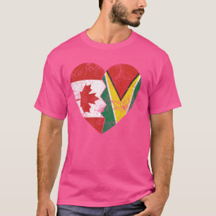 Guyanese Canadese vlaggen Hart Canada Guyana Roots T-shirt