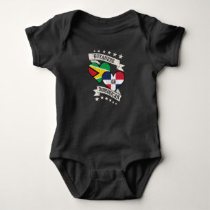 Guyanese Dominicaanse Hart Vlaggen Guyana Dominica Romper