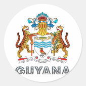 Guyanese Emblem Ronde Sticker (Voorkant)