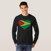 Guyanese Flag Heart I Love Guyana T-shirt (Voorkant volledig)