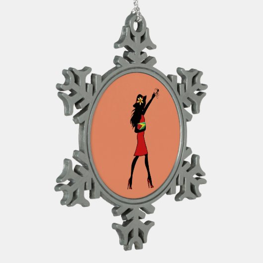 Guyanese Girl Snowflake Ornament (Links)