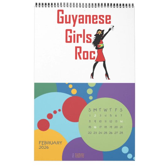 Guyanese Girls Rock Calendar Kalender (Feb 2026)