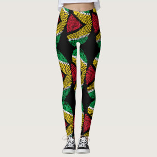 Guyanese Pride DNA: Vingerafdruk Vlag Leggings" Leggings
