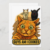 Guys Am I Cooked? Funny Cat Meme Panic Reaction Kaart (Voorkant / Achterkant)
