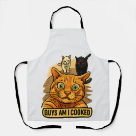 Guys Am I Cooked? Funny Cat Meme Panic Reaction Schort