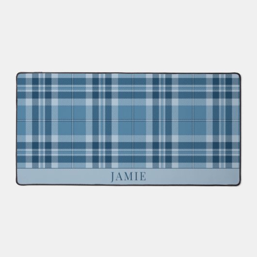Guy's Dorm Room Blue Plaid Bureaumat (Voorkant)