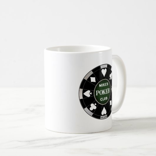 Guy's Gal's Poker Club Zwart Poker Chip Koffie Mok (Voorkant rechts)