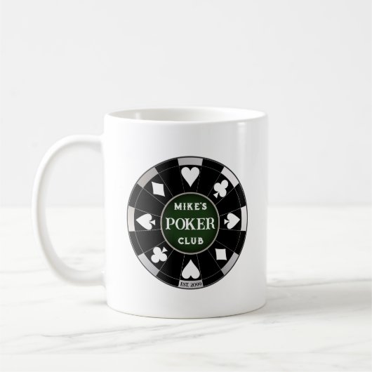 Guy's Gal's Poker Club Zwart Poker Chip Koffie Mok (Links)