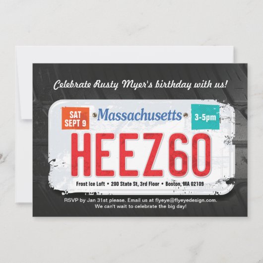 Guy's Massachusett's 60ste Birthday Uitnodiging (Voorkant)