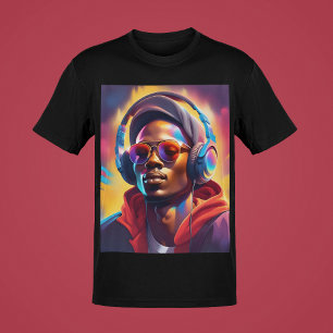 Guy's Music Portrait Cool Swag Young Guys Style T-shirt