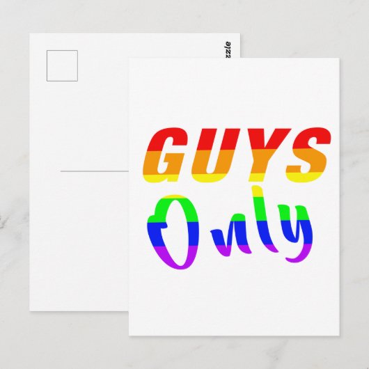 Guys only briefkaart (Voorkant / Achterkant)