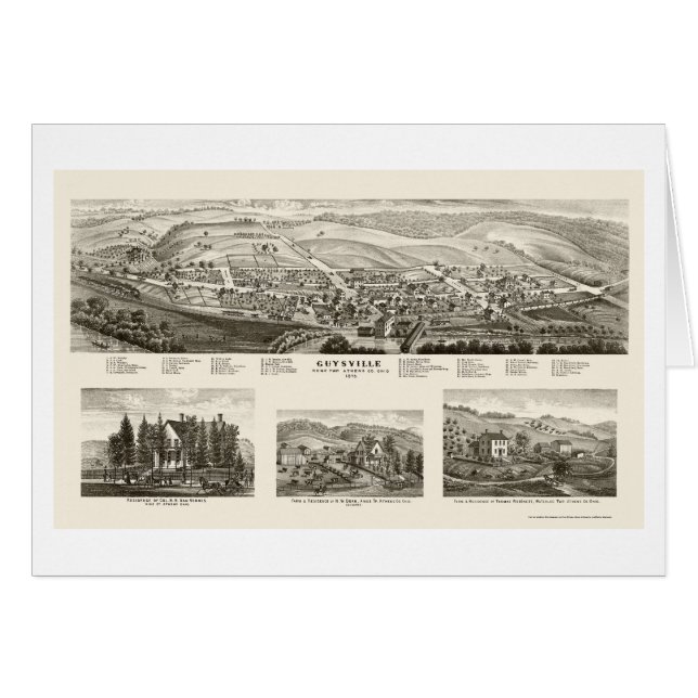 Guysville, OH Panoramic Map - 1875 (Voorkant Horizontaal)