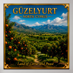 Guzelyurt Noord-Cyprus Groene Vallei Reis Herinner Poster