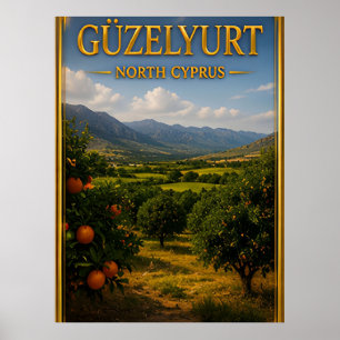 Guzelyurt Noord-Cyprus Sinaasappel Land Reis Poster