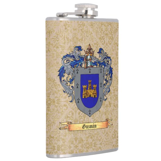 Guzman Surname Shield of Arms Heupfles (Rechts)