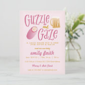 Guzzle and Gaze Baby shower Invitation Kaart (Staand voorkant)