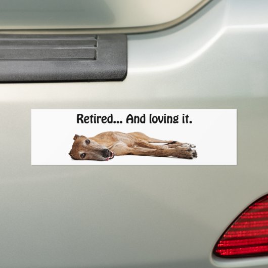 GVV Greyhound in ruste en liefhebbend Bumpersticker (Op auto)
