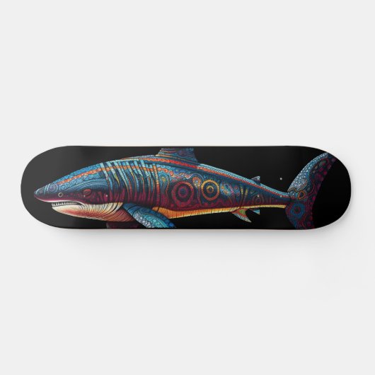 GW Shark - Aboriginal stijl - Skateboard Deck (Horizontaal)