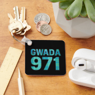 GWADA 971 Madras Caraïben trots op Guadeloupe Sleutelhanger