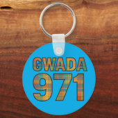 GWADA 971 Madras Vibrant – Guadeloupse trots Sleutelhanger (Voorkant)
