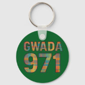 GWADA 971 Madras Vibrant – Guadeloupse trots Sleutelhanger (Achterkant)