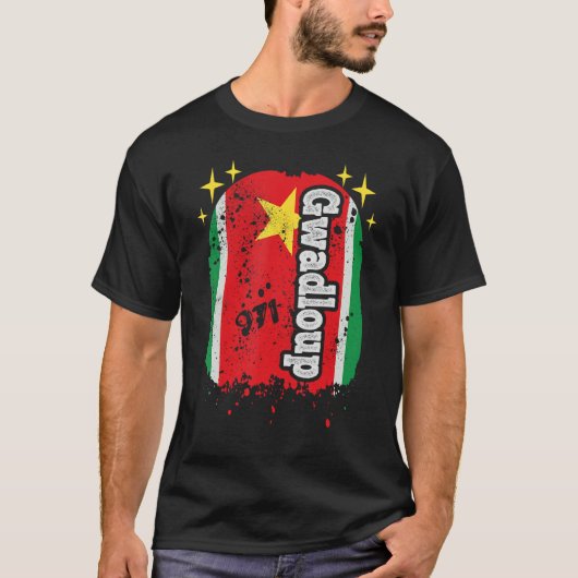 Gwadloup 971 Guadeloupe Gwada Flag  Idea T-shirt (Voorkant)