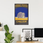 Gwalior India Kunst Vintage Reisposter Print (Thuiskantoor)