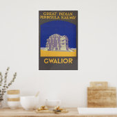 Gwalior India Kunst Vintage Reisposter Print (Keuken)