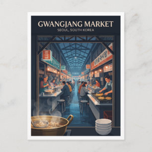 Gwangjang Markt Seoul Zuid-Korea Reizen Briefkaart