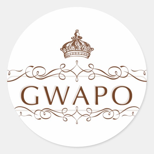 GWAPO - GRAPPIG FILIPIJNSE DESIGN RONDE STICKER (Voorkant)