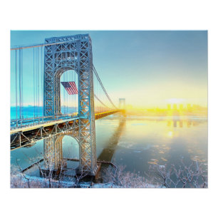GWB die Fort Lee NJ en Manhattan NYPlus verbindt Perfect Poster