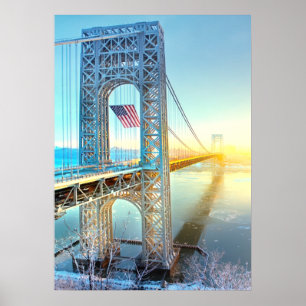 GWB die Fort Lee NJ en Manhattan NYPlus verbindt Poster