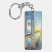 GWB die Fort Lee NJ en Manhattan NYPlus verbindt Sleutelhanger (Voorkant Links)