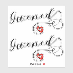 Gwened Flag in Heart, Vannes, Breton, Bretagne Sticker