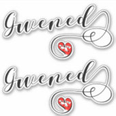 Gwened Flag in Heart, Vannes, Breton, Bretagne Sticker (Voorkant)