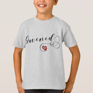 Gwened Flag in Heart, Vannes, Breton, Bretagne T-shirt