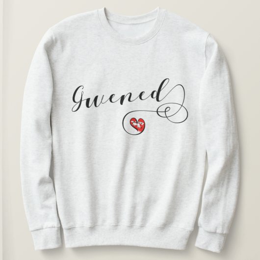 Gwened Flag in Heart, Vannes, Breton, Bretagne Trui (Design voorkant)