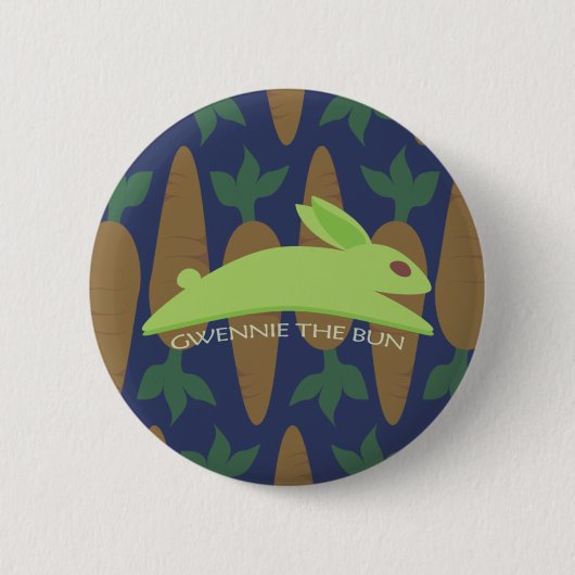 Gwennie The Bun: Night Raider Ronde Button 5,7 Cm (Voorkant)