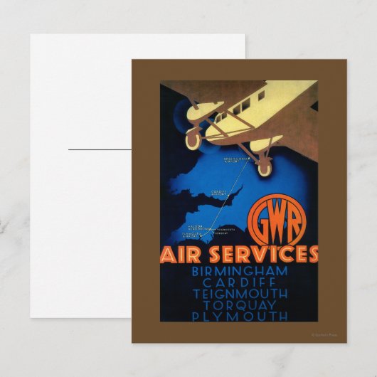 GWR Air Services  Poster Europe Briefkaart (Voorkant / Achterkant)