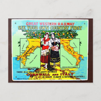 GWR zie je eigen land eerst adverteren Briefkaart