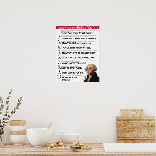 GW's Rules of Civility Poster (Keuken)