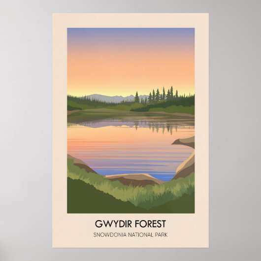 Gwydir Woud Snowdonia Reisposter Poster (Voorkant)