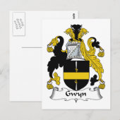Gwyn Family Crest Briefkaart (Voorkant / Achterkant)