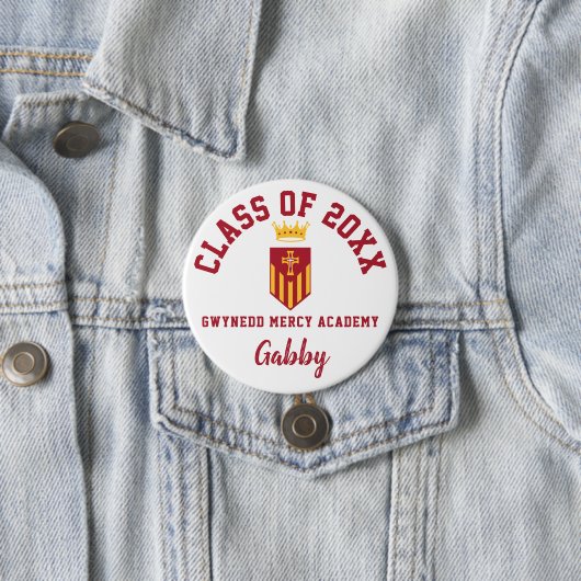 Gwynedd Mercy Academy Button Logo Custom Sports (In situ)