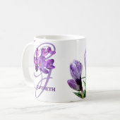 Gwyneth naam paarse bloemenboho Koffiemok (Voorkant links)